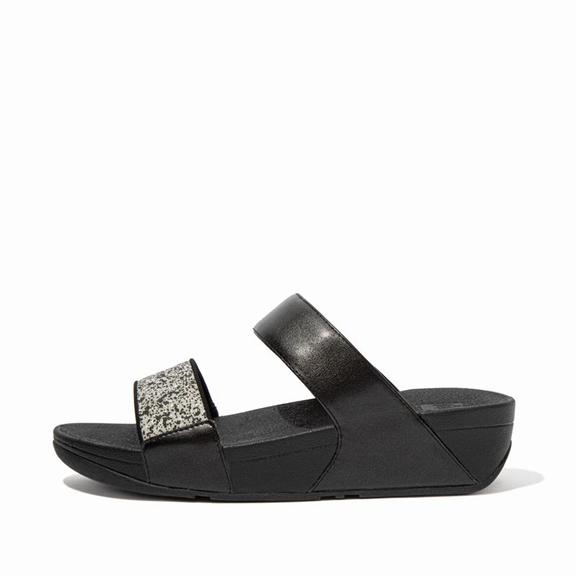 Mules Femme Fitflop Lulu Faux Cuir Noir (HIP571684)